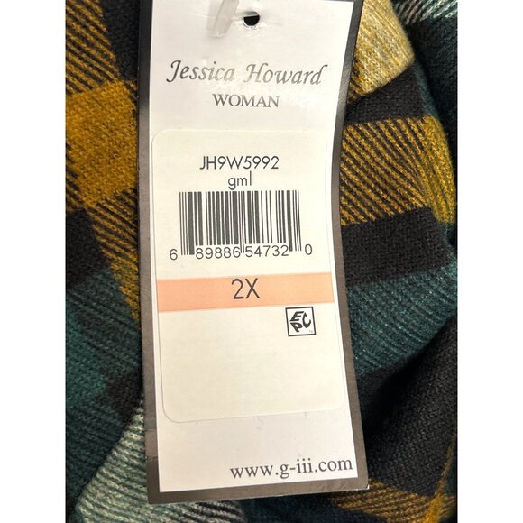 NWT Jessica Howard Plus 2X Academia Plaid Bell Sleeve Fallcore Autumn Preppy - Picture 4 of 6